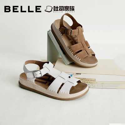 百丽罗马吐司勃肯鞋女26夏季厚底透气包头镂空运动凉鞋子B3082