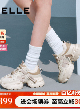 百丽女鞋运动厚底银灰色老爹鞋新款增高鞋运动休闲鞋D5D1DBM5