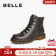 百丽女靴子冬季 新款 休闲短靴黑色厚底英伦风马丁靴女BCX44DD4