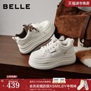 百丽加绒保暖百搭小白鞋 B3012AM6预 子女春新厚底增高舒适休闲板鞋