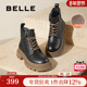 新款 百丽女靴子英伦风马丁靴女款 冬季 厚底加绒短靴子B9T1DDD4