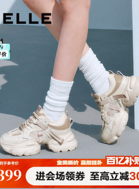 百丽女鞋运动厚底银灰色老爹鞋新款增高鞋运动休闲鞋D5D1DBM5
