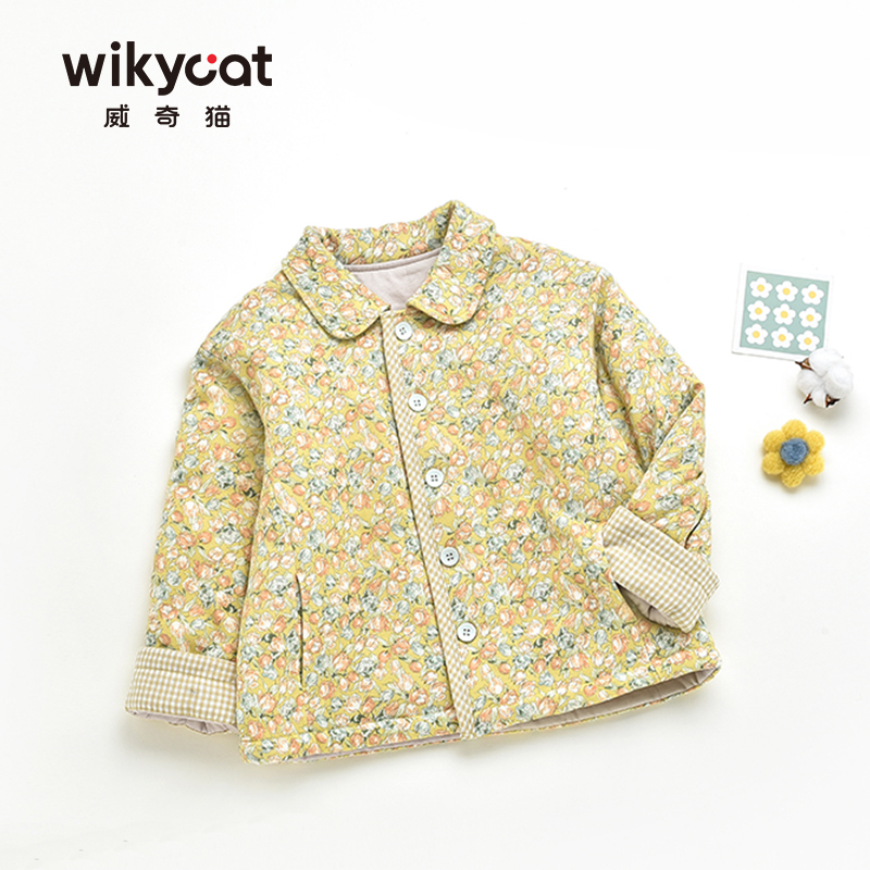 新品威奇猫秋冬儿童棉袄棉服加棉上衣棉内胆校服神器缤纷芍药