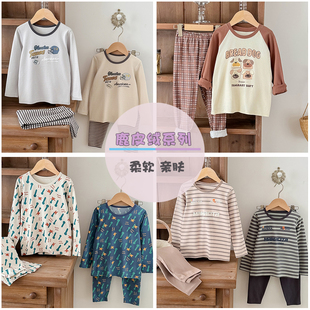 线衣线裤 2025威奇猫230克鹿皮绒倍柔棉儿童男童内衣内裤 秋衣秋裤