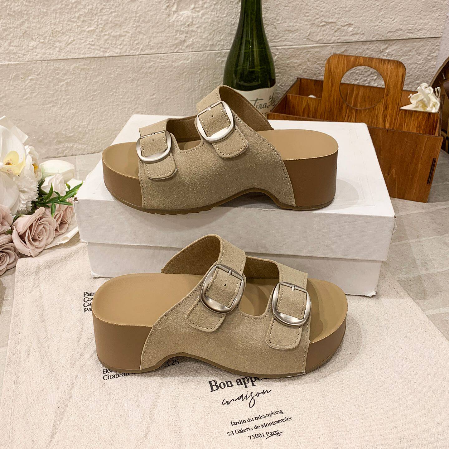 【6CM厚底增高】海豚凉拖鞋女图片