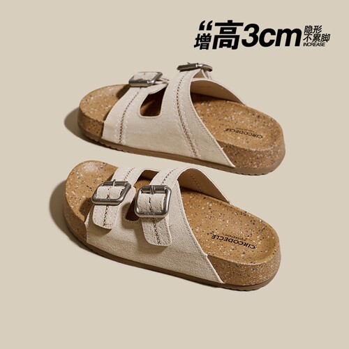【3CM厚底】民族风勃肯凉拖鞋女