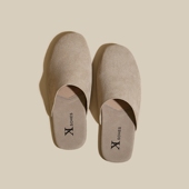 黄色丑萌外穿一脚蹬包头半拖鞋 新款 女平底2026年春夏季 软底勃肯鞋