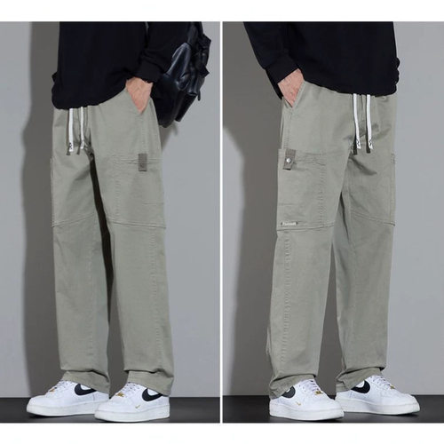 2026秋季新款四季欧美日韩工装浅绿色宽松直筒休闲裤男很轻PANTS