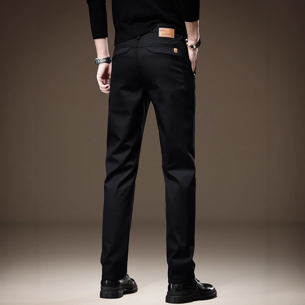 高端韩版修身加绒西裤男