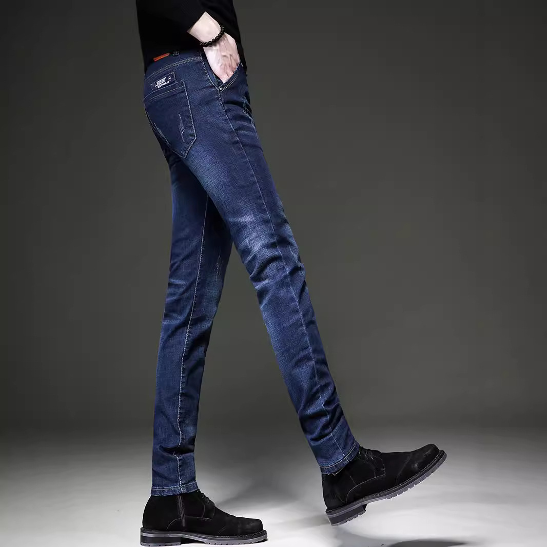 高端弹力修身男牛仔裤2024秋