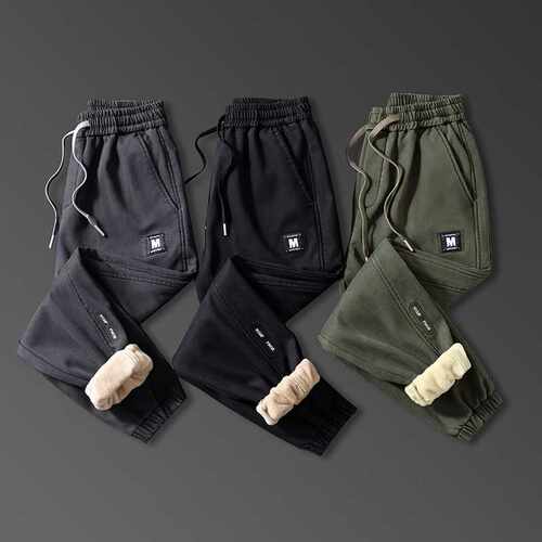 2023冬季新款加绒加厚宽松束脚休闲裤男WINTER PANTS MEN
