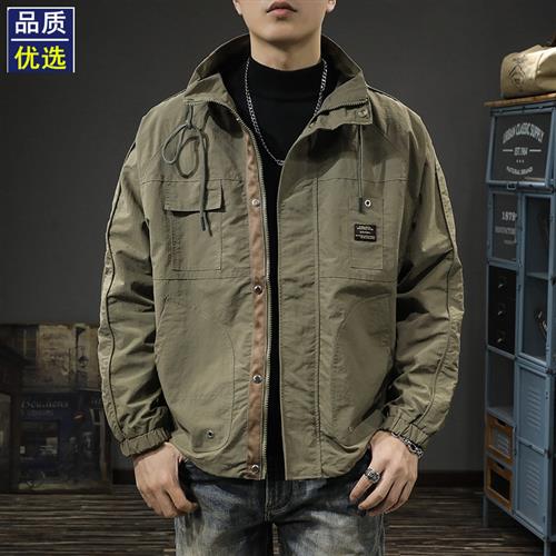 春季户外防风冲锋休闲工装男士夹户外休闲衣