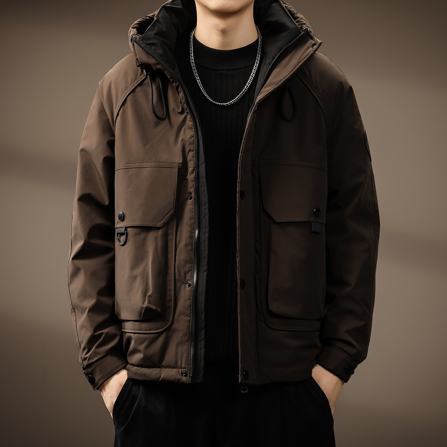 高端户外白鸭绒保暖羽绒服