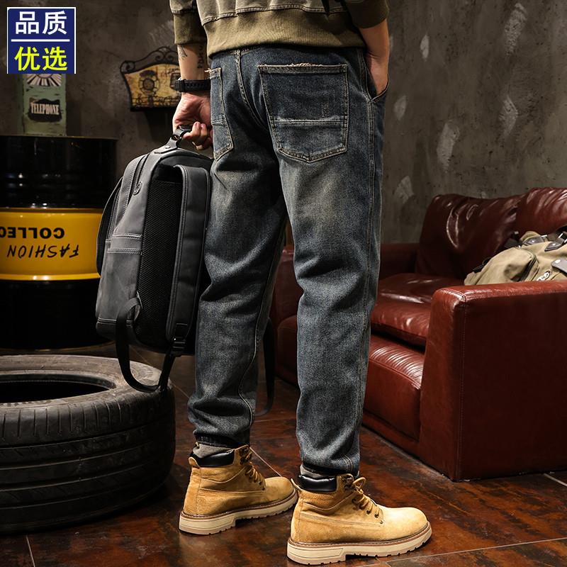美式复古牛仔裤男士直筒男裤2025新款潮牌弹力春夏季休闲长裤子男