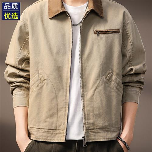 高端美式bomber飞行员夹克外套男秋季cleanfit廓形短款高街棒球服