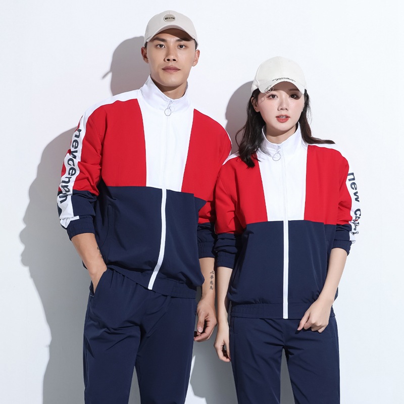 春秋季初高中学生校服两件套情侣休闲运动套装男女款班服可印字