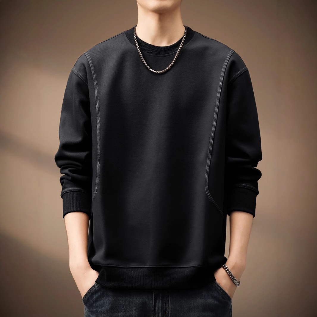 高端重磅纯色加绒男卫衣