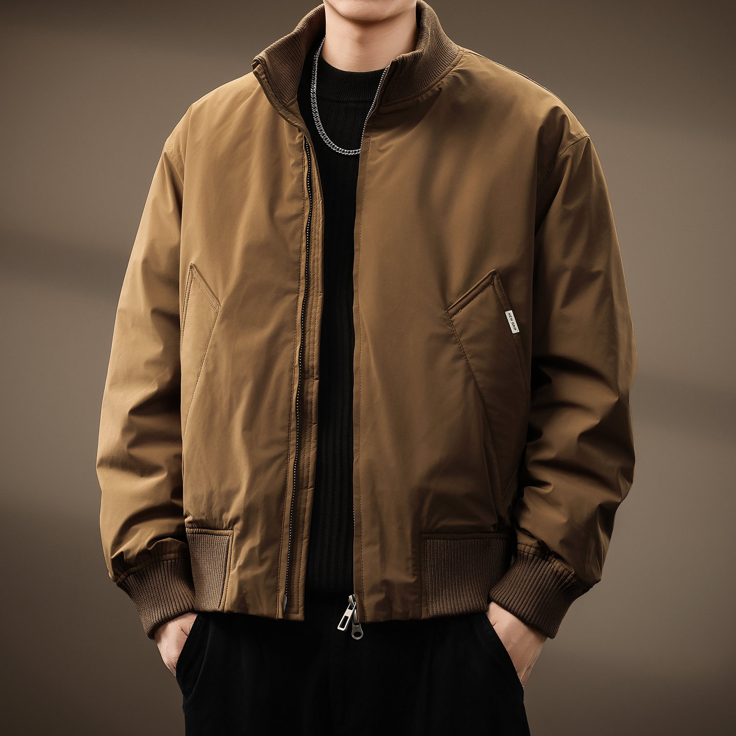 高端白鸭绒复古羽绒服男