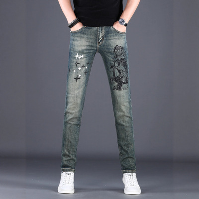 2025秋冬新款刺绣牛仔男裤