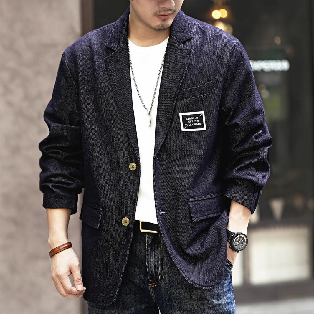 美式复古丹宁男夹克外套