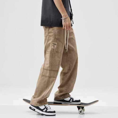 2023春季新款口袋工装设计感休闲裤男棕色黑色CARGO PANTS MEN