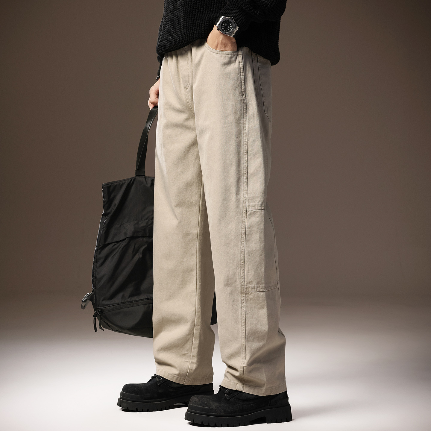 高端日系工装裤男秋新款