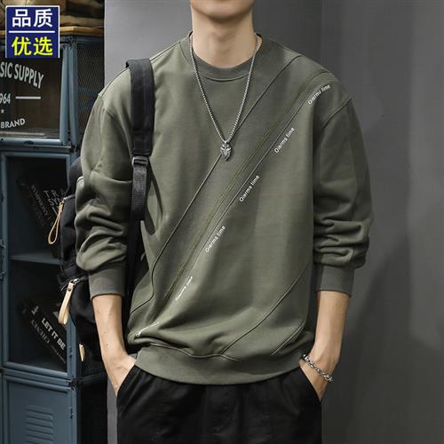 春季2025新款高端长袖男士卫衣宽松大码潮牌春秋内搭上衣休闲外套