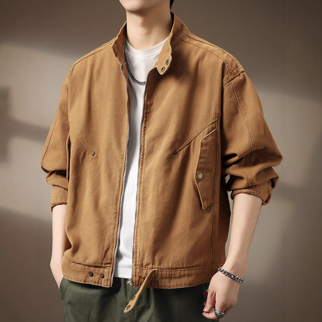 高端美式工装牛仔夹克男
