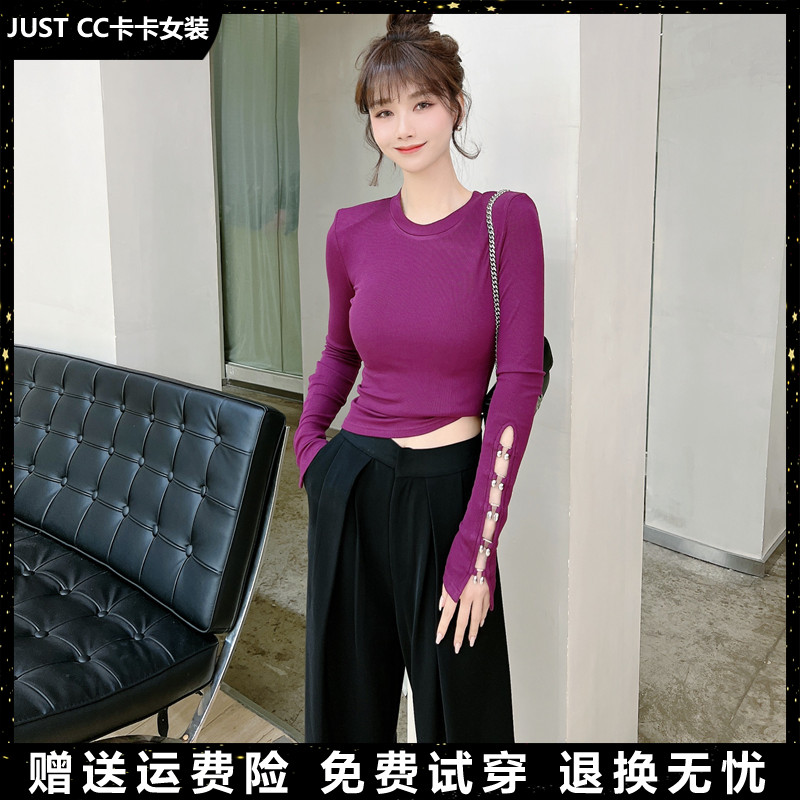 长袖通勤常规罗纹布卡女装设