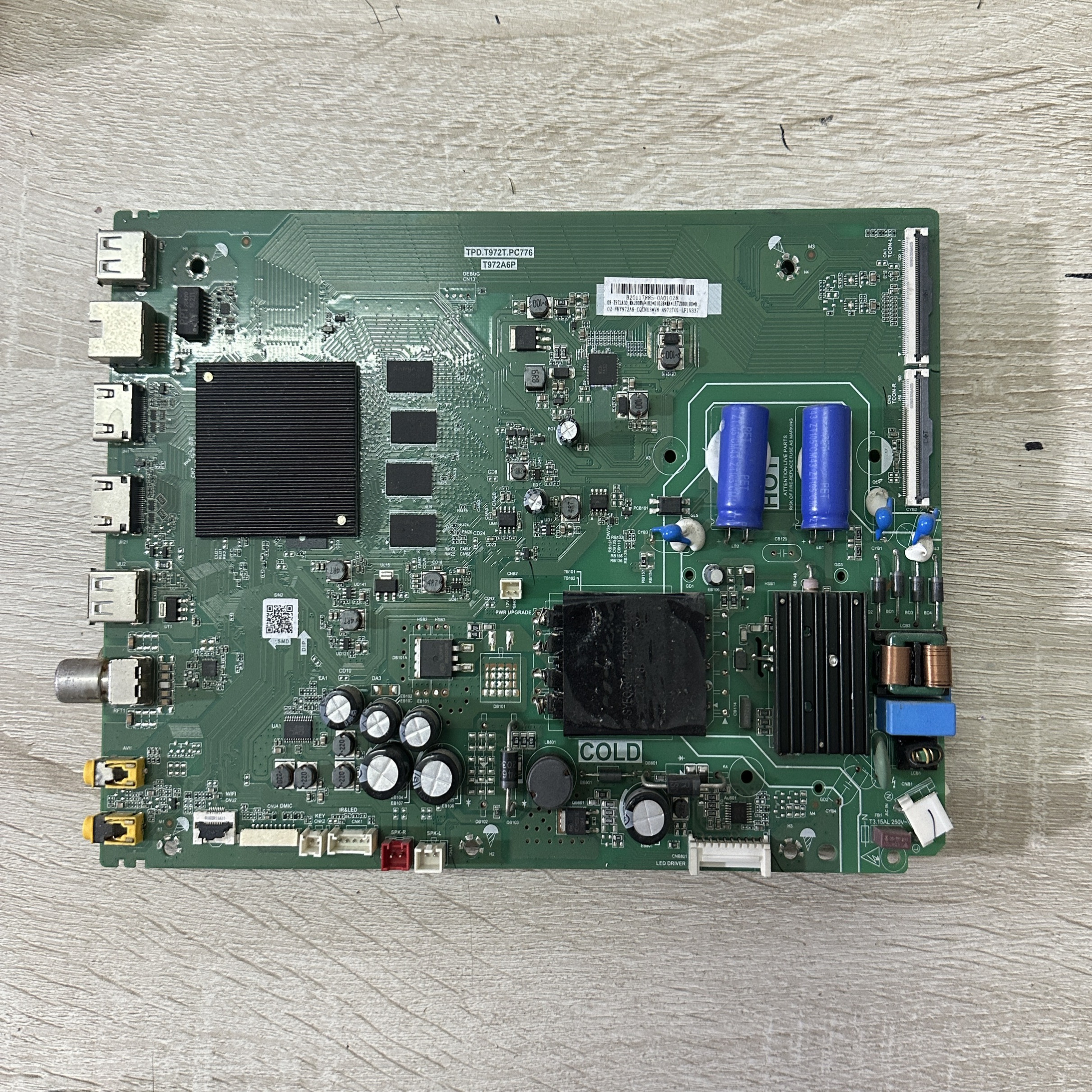 实拍原装 TCL 50V8 55V8 电视主板TPD.T972T.PC776 屏