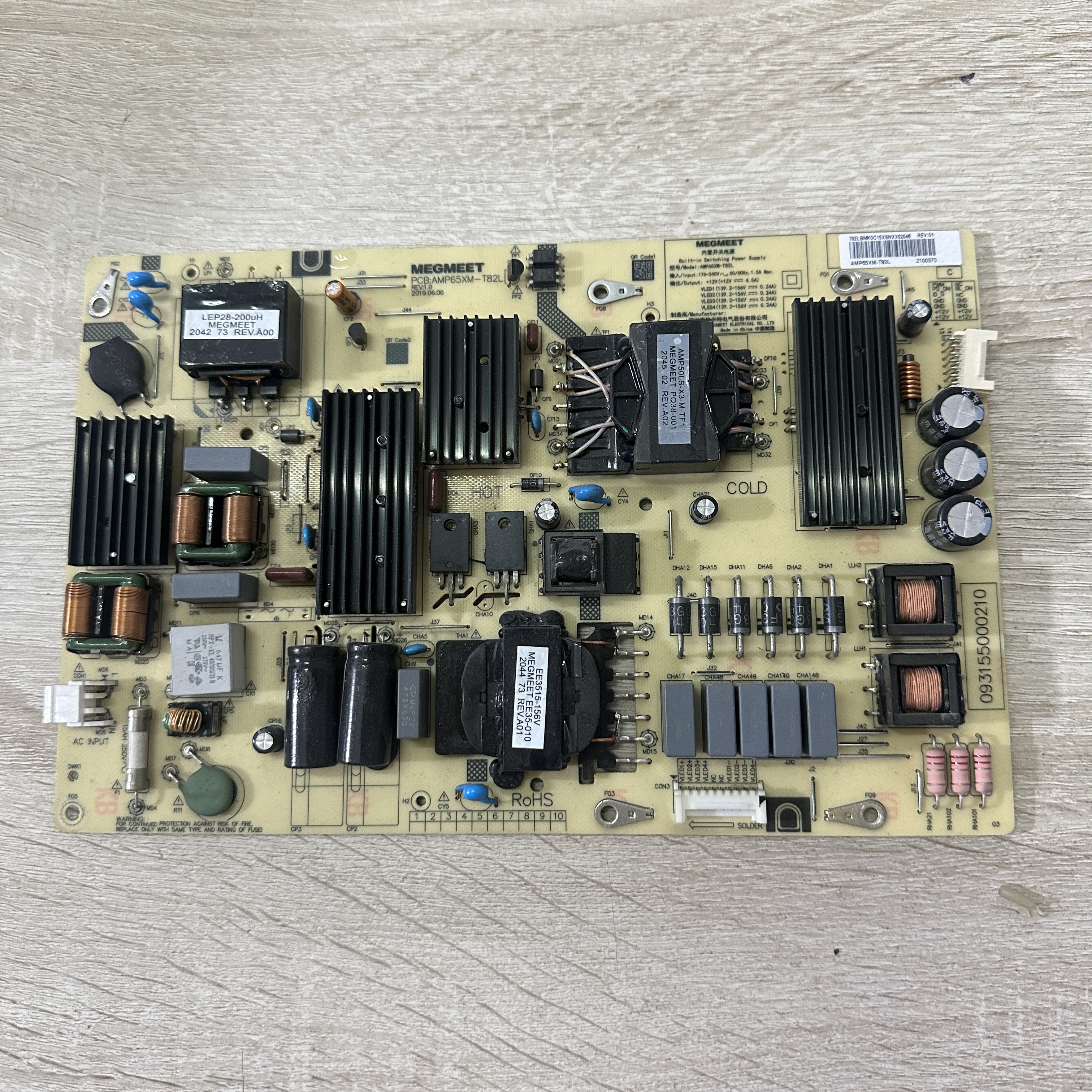 A小米65寸L65M6-5P电视机电源板AMP65XM-T82L 093155000210 实拍