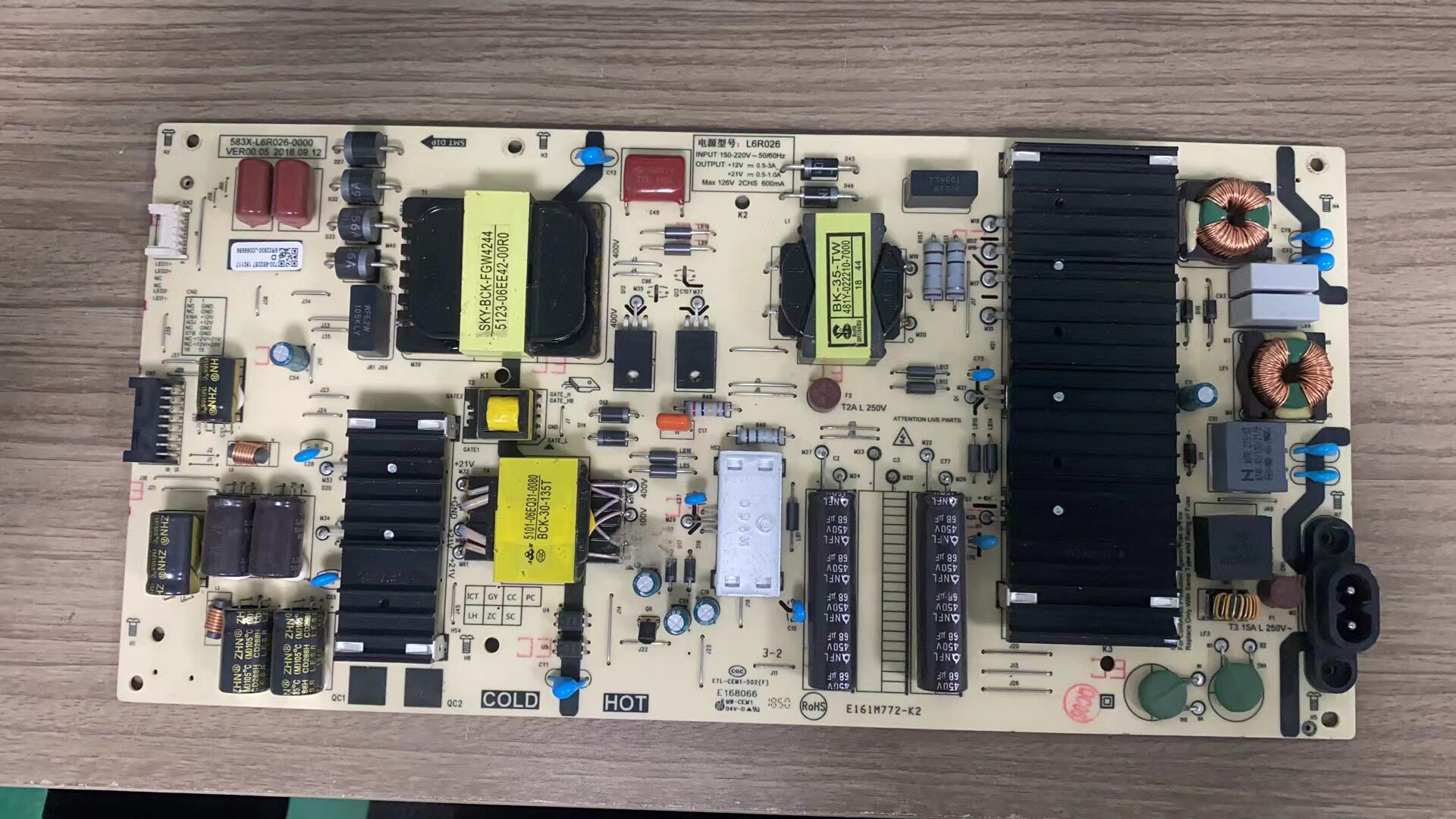 a原装创维65C60 65H5电源板168P-L6R026-00 583X-L6R026-0000测好