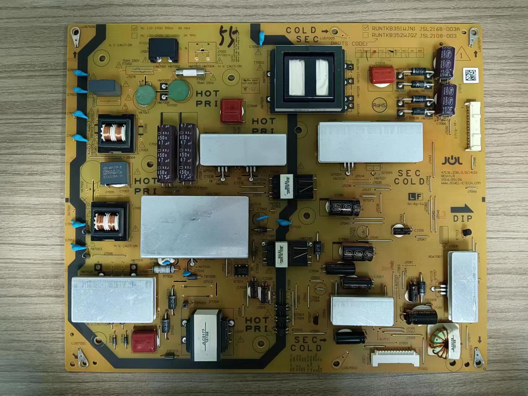 原厂夏普LCD-55SU560A/55MY63A电源板RUNTKB351WJN1 JSL2168-003A
