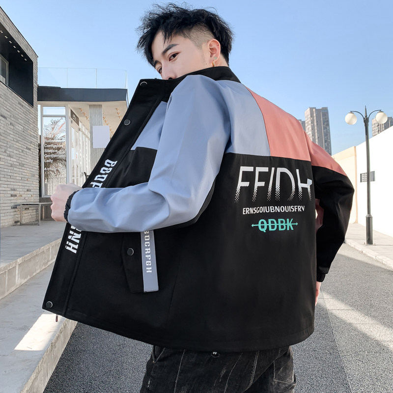 New men's jacket, spring and autumn hooded clothes, Korean fashion casual coat, men's wear