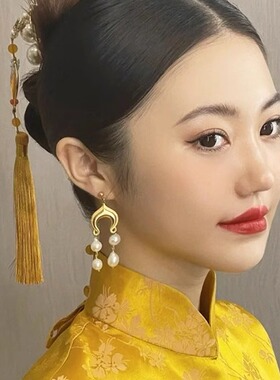 新中式耳环新娘结婚订婚耳坠