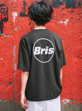 fcrb 日系男美式复古痞帅炸街印花圆领宽松 小众潮牌短袖t恤女ins