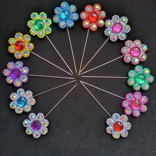 古装戏曲花旦小姐丫环京剧头面七彩水钻梅花泡子发簪DIY头饰配件