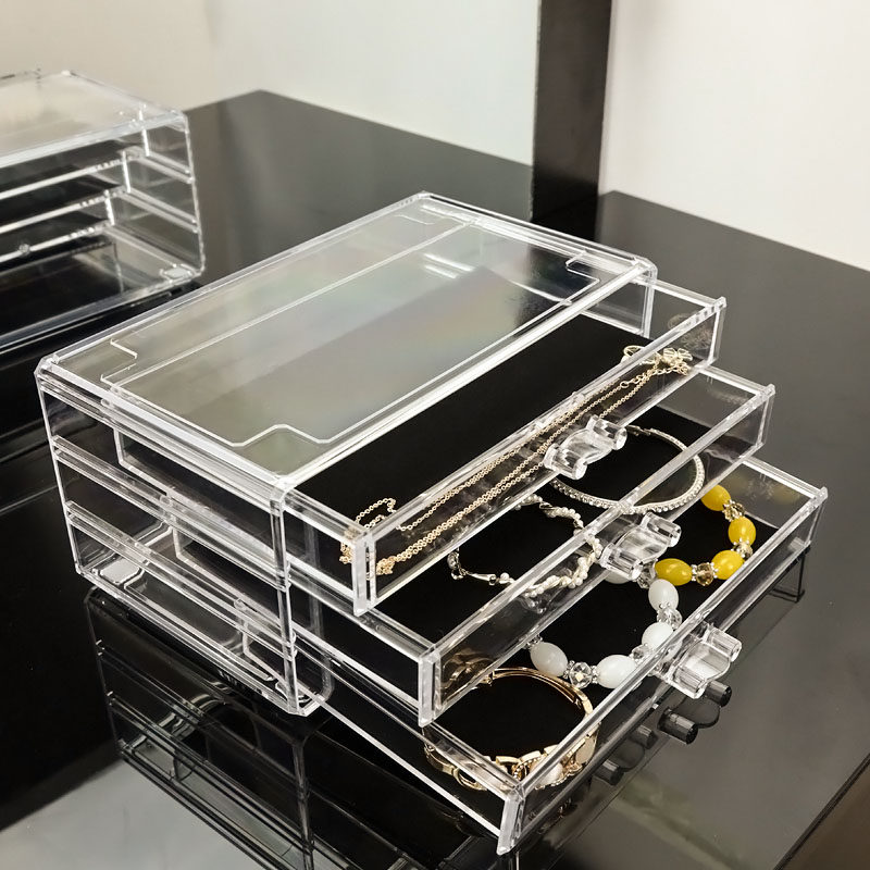纳装桌面收纳盒多层化妆盒带抽屉款护肤品透明首饰口红口罩展示架,收纳整理,桌面收纳盒,淘宝优惠券,粉丝福利购,淘宝优惠卷