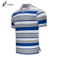 L`alpina kangaroo mùa hè ngoài trời giản dị nam tay áo sọc ngắn áo thun polo EEXQdWX6 - Áo polo thể thao áo polo nữ tay lỡ