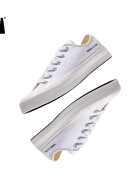 VEEMES微迷 白色低帮经典帆布鞋男夏季小白鞋女休闲鞋板鞋