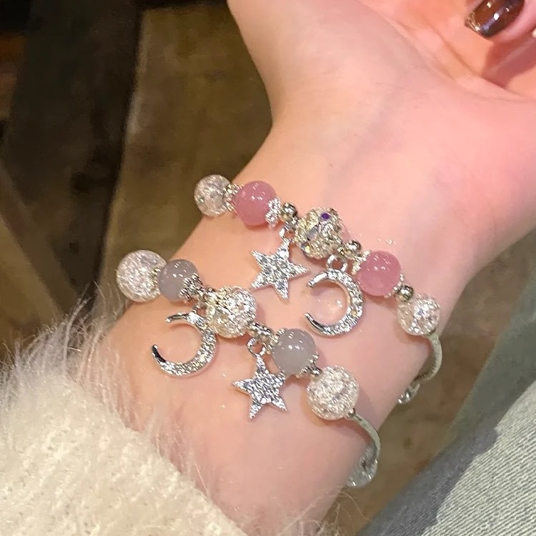 莓晶串珠手链女生手串闺蜜手链小众手绳精致流苏饰品