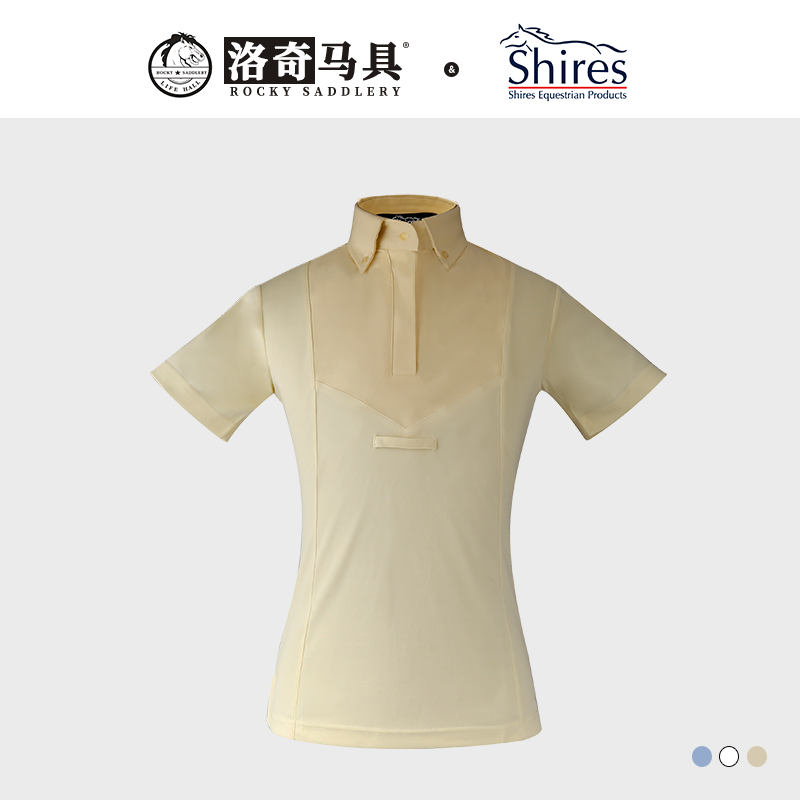 shires儿童成人马术T恤白色短袖衬衣骑士8102058/8102063/8102060
