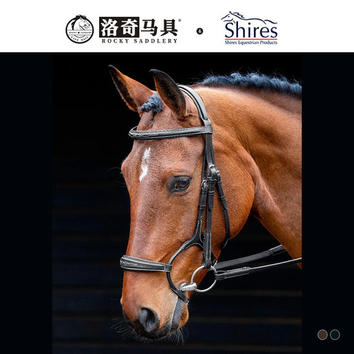 英国Shires-布兰普顿 牛皮水勒缰骑马术用品装备骑士配件8208042