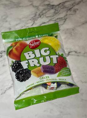 意大利进口零食糖果BIG FRUT混合水果软糖柠檬 黑莓 草莓蜜桃150g