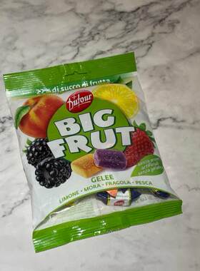 意大利进口零食糖果BIG FRUT混合水果软糖柠檬 黑莓 草莓蜜桃150g