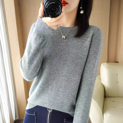套头26春秋新款圆领女毛针织衫