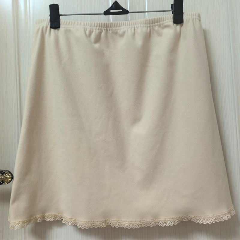 秋冬大码女德绒半身裙内搭加绒衬裙蕾丝a字打底裙可外穿冬裙屁帘