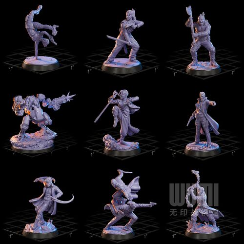【混乱斗争】人类 武士 特工 枪手 机甲 刺客DND桌游跑团战棋模型