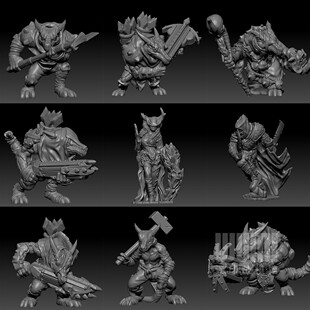 【狗头人崛起II】狗头人 兽化人 矛手 弩手 术士 DND桌游棋子模型