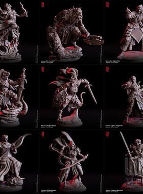 【地狱之门I】人类 精灵 狼人 龙裔 提夫林 DND棋子跑团桌游模型